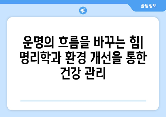 명리학과 환경적 요인이 건강에 미치는 영향| 당신의 운명과 삶의 질을 결정하는 요소들 | 명리학, 환경, 건강, 운명, 삶의 질