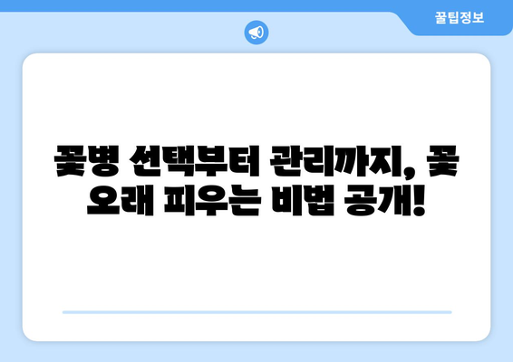 꽃병 관리의 모든 것| 꽃을 오래 피우는 7가지 팁 | 꽃 관리, 꽃병, 꽃 오래 보는 법, 꽃 선물