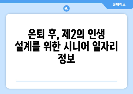 50대, 60대 취업 성공 지원! 시니어 일자리 사이트 추천 | 은퇴 후, 제2의 인생 설계