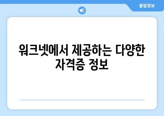 워크넷으로 나에게 딱 맞는 자격증 찾고 취득하기 |  자격증 정보, 온라인 교육, 취업 지원