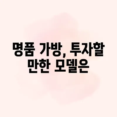 명품 가방, 투자할 만한 모델은?